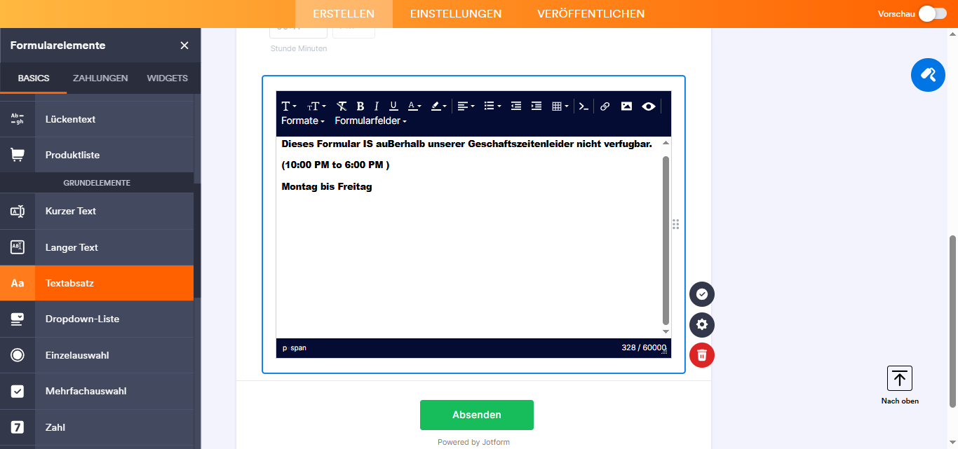 Aktivieren oder Deaktivieren eines Formulars basierend auf der Zeit unter Verwendung von Bedingungen Image-4