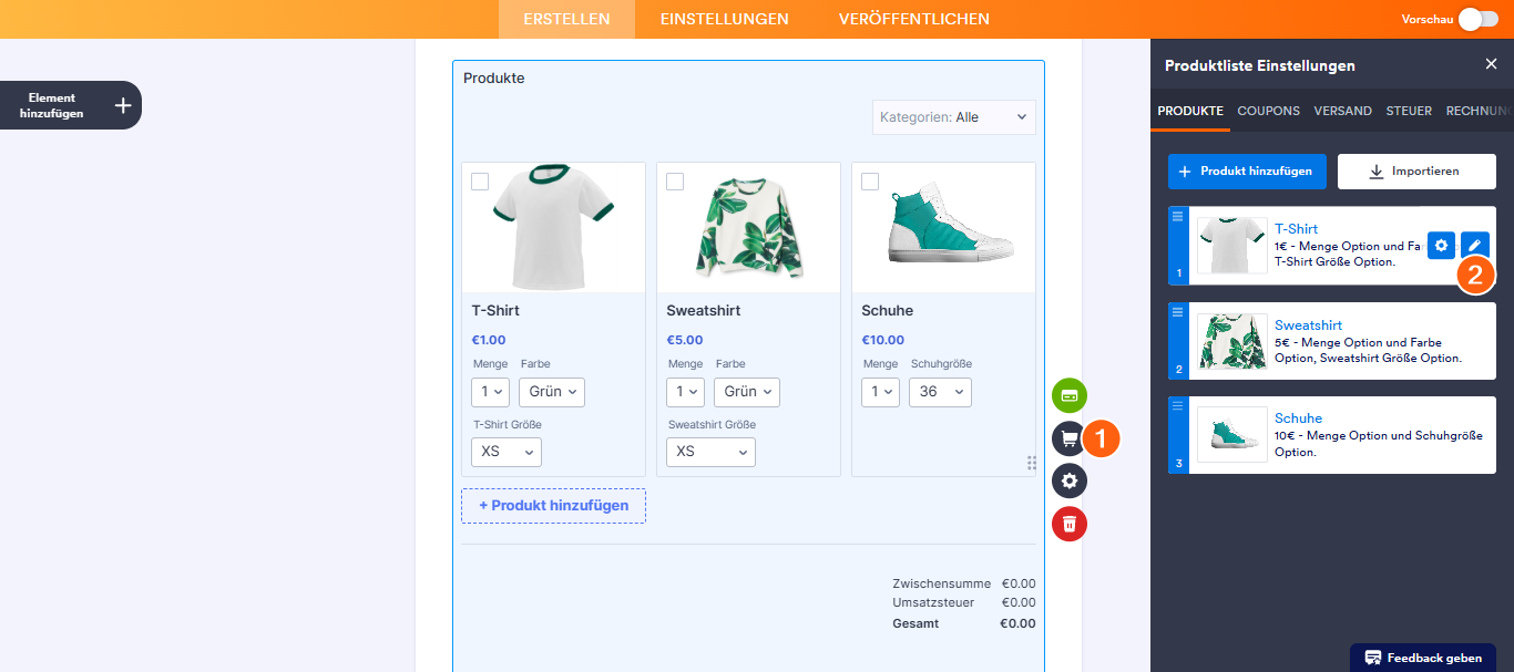Erstellen von Unterprodukten basierend auf einer Produktoption Image-1