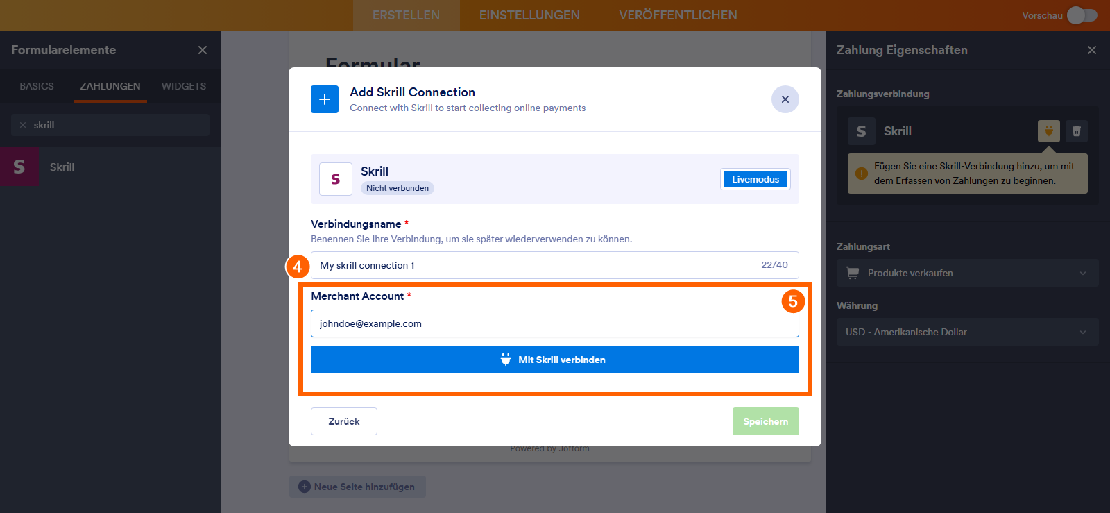 Wie Sie Skrill in Jotform integrieren Image-6