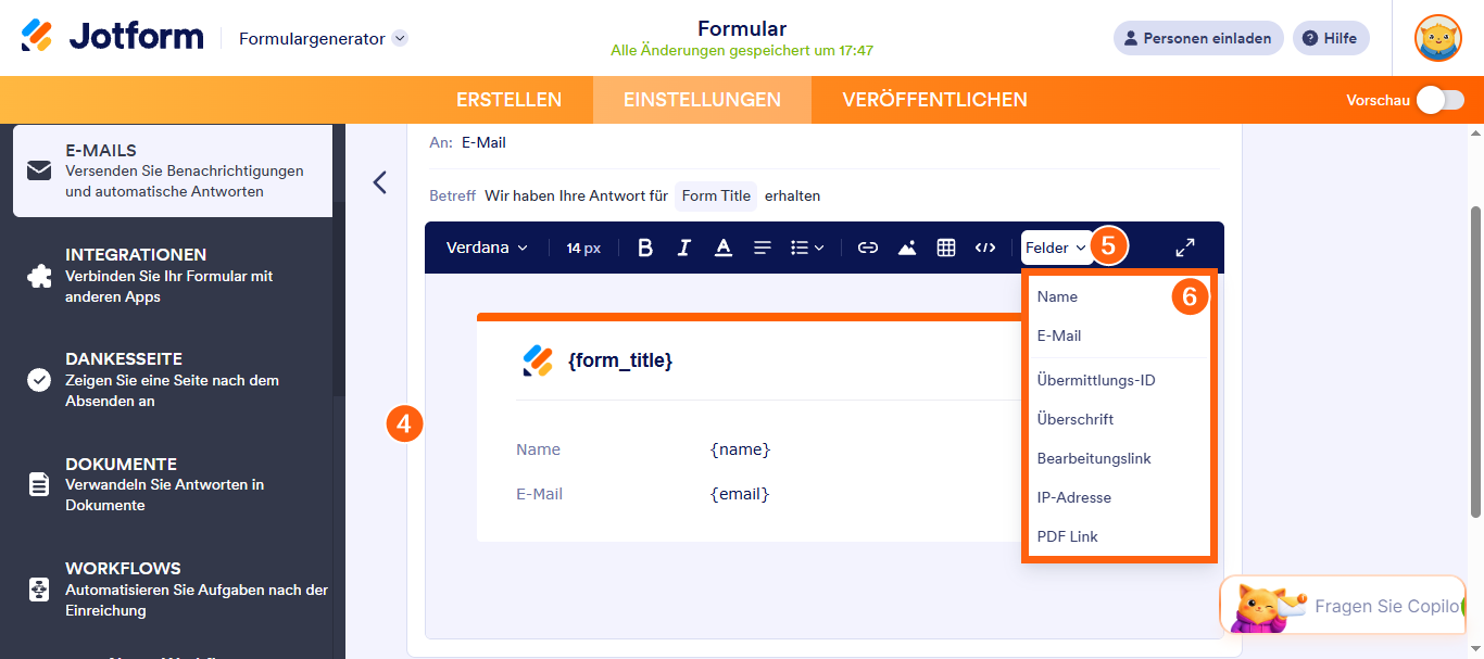 Bieten Sie Ihren Befragten mit Formularfeldern eine detaillierte Zusammenfassung Image-9