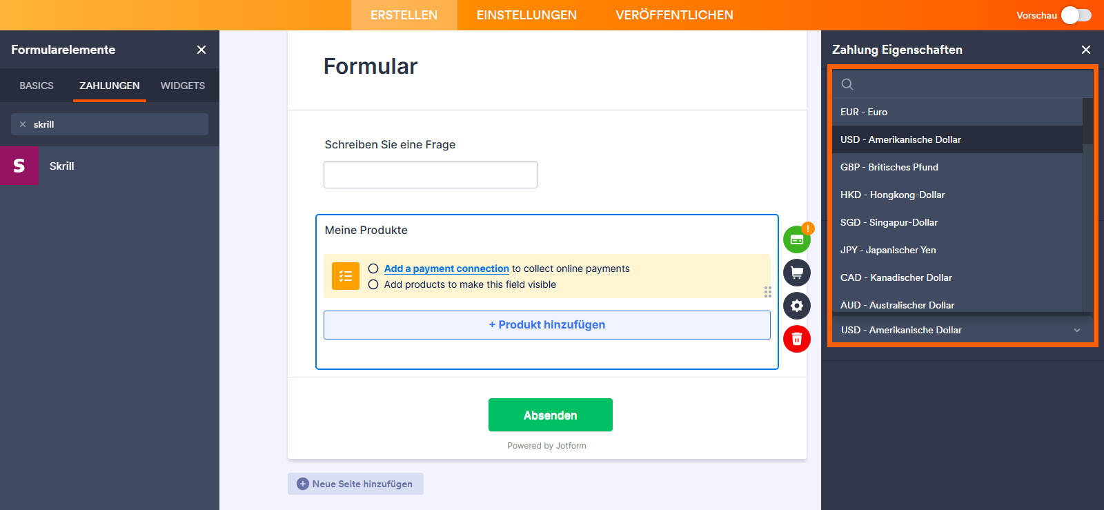 Wie Sie Skrill in Jotform integrieren Image-10