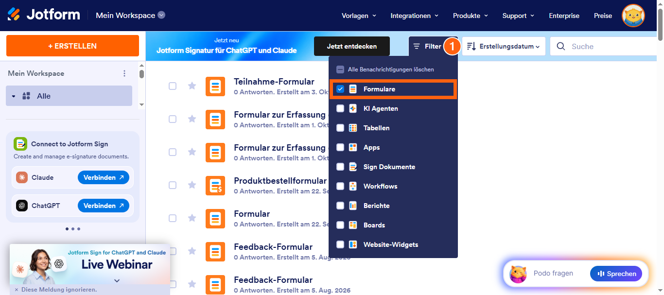 Wie Sie ein Formular archivieren? Image-1