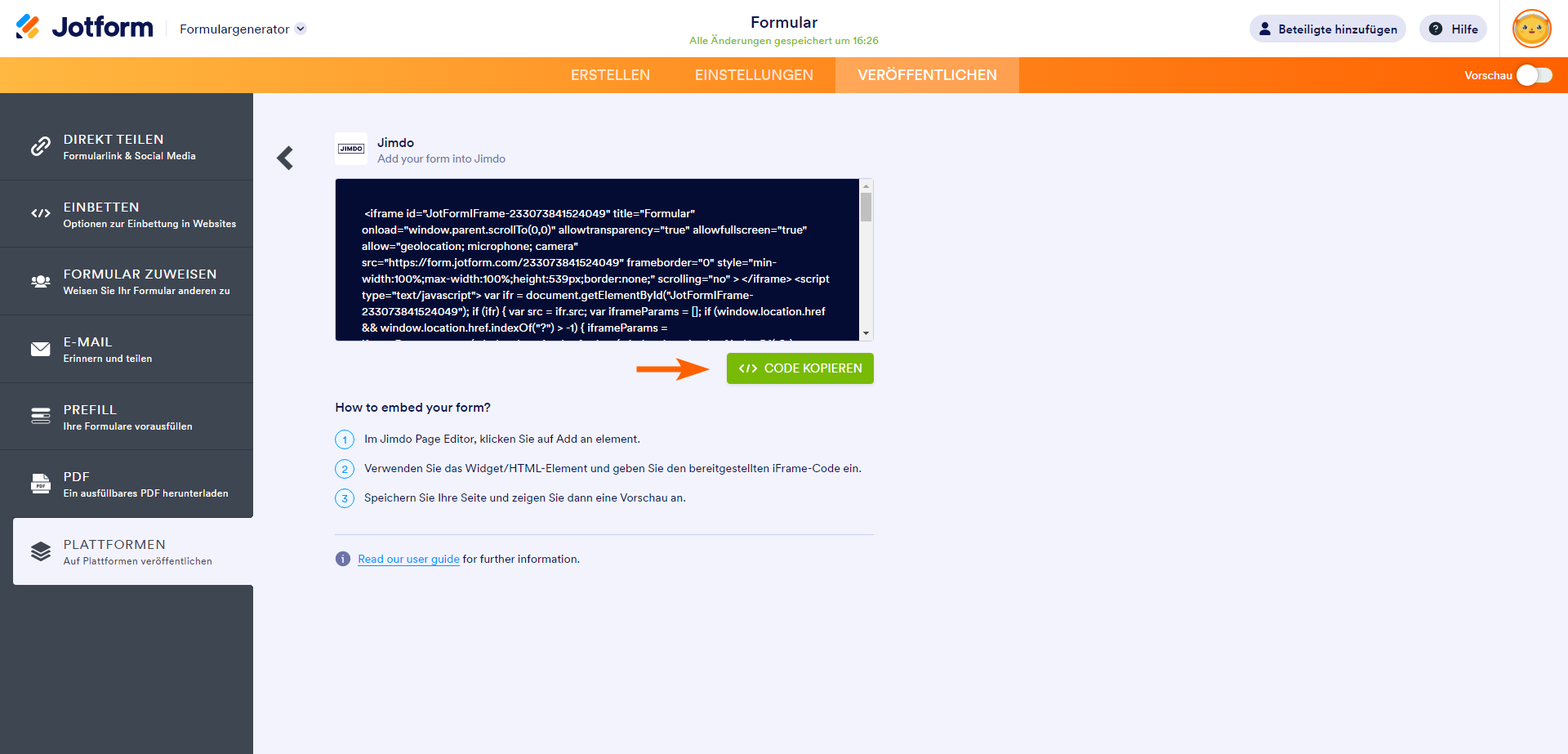 Ein Formular zu einer Jimdo-Seite hinzufügen Image-2