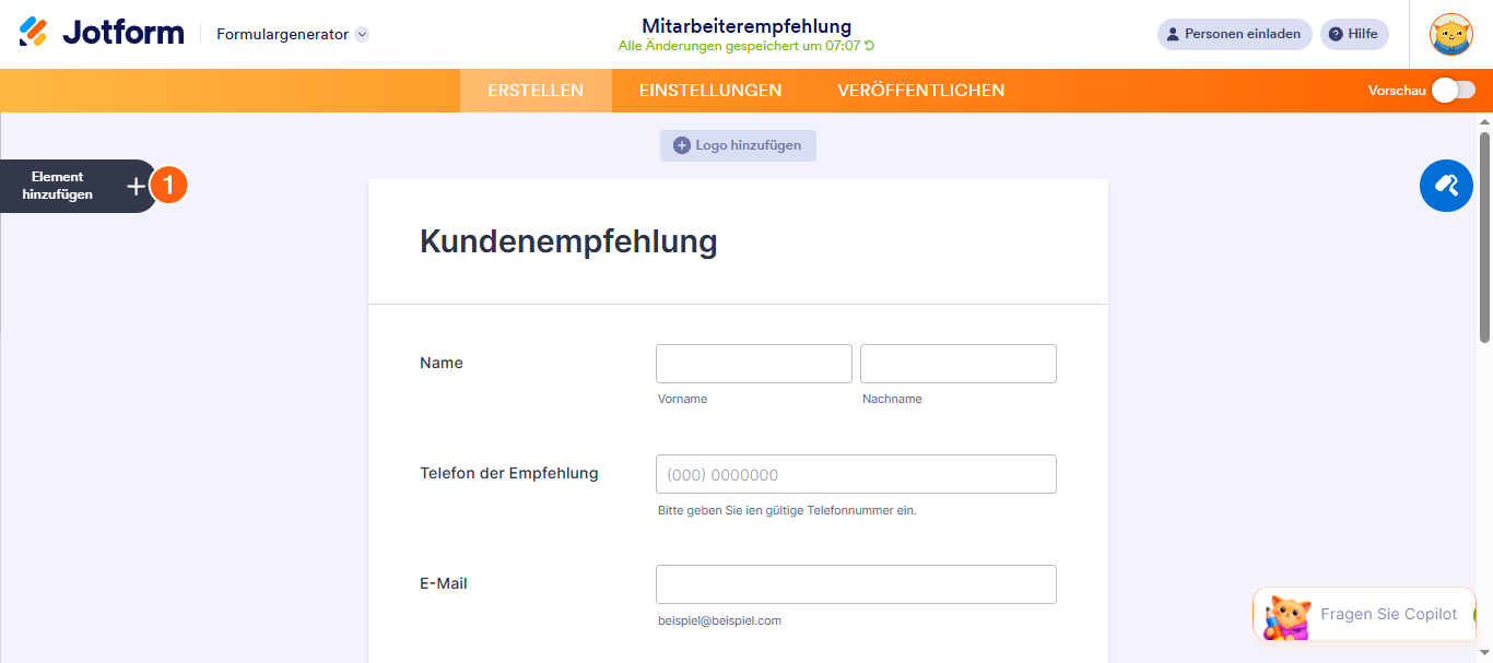 Hinzufügen einer Nutzungsbedingung zu einem Formular Image-1