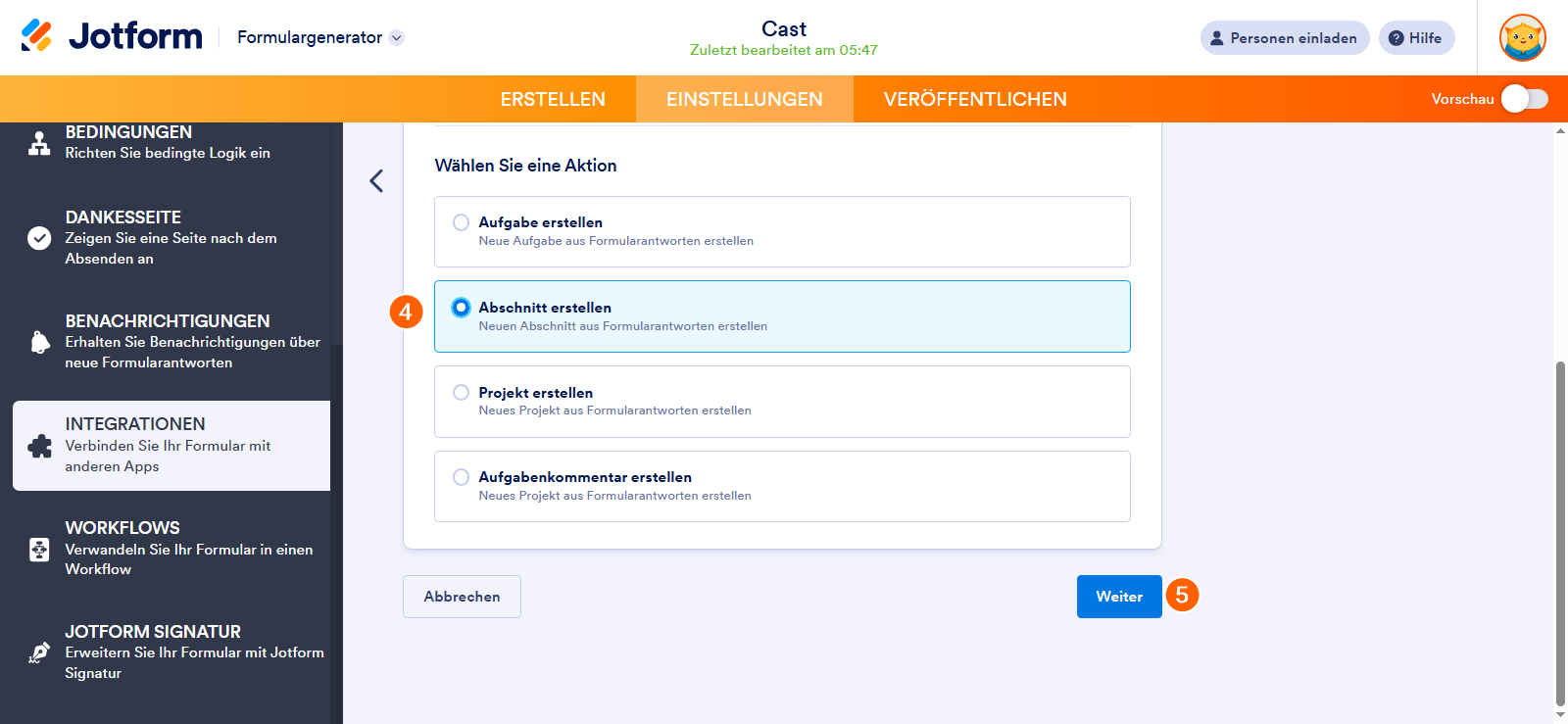 Aufgaben in Asana mit Formularantworten von Jotform erstellen Image-5