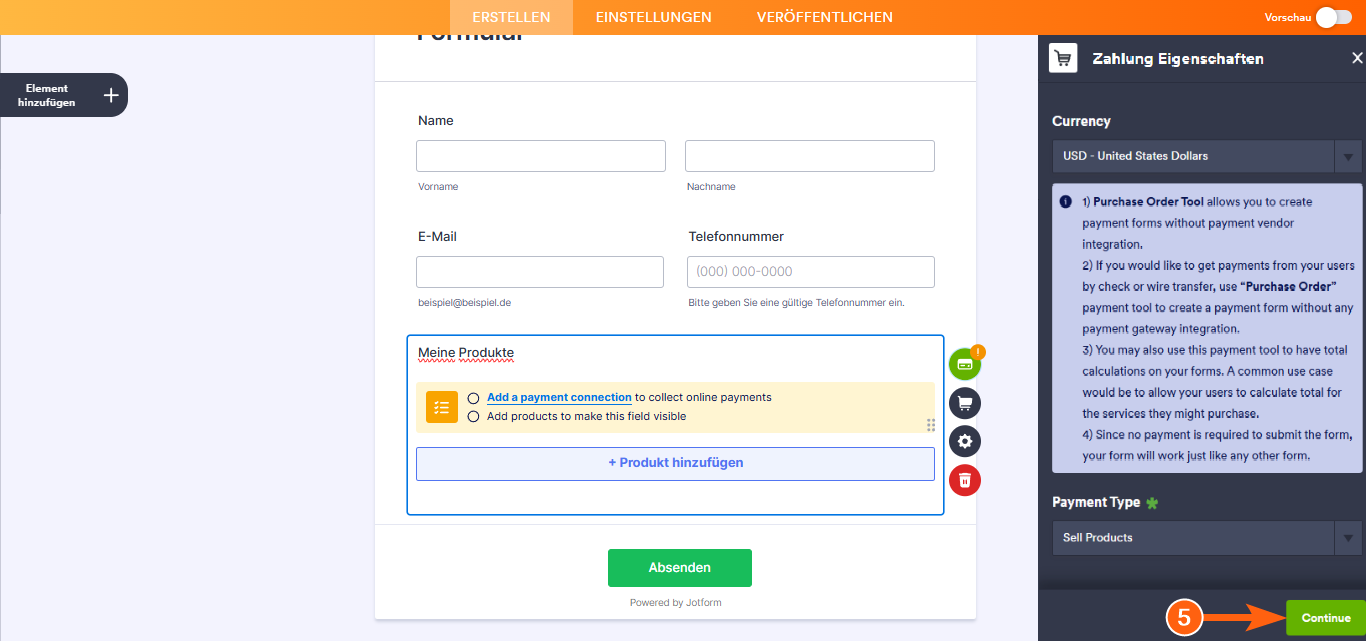 Wie Sie ein Zahlungsformular mit Bestellung erstellen Image-5