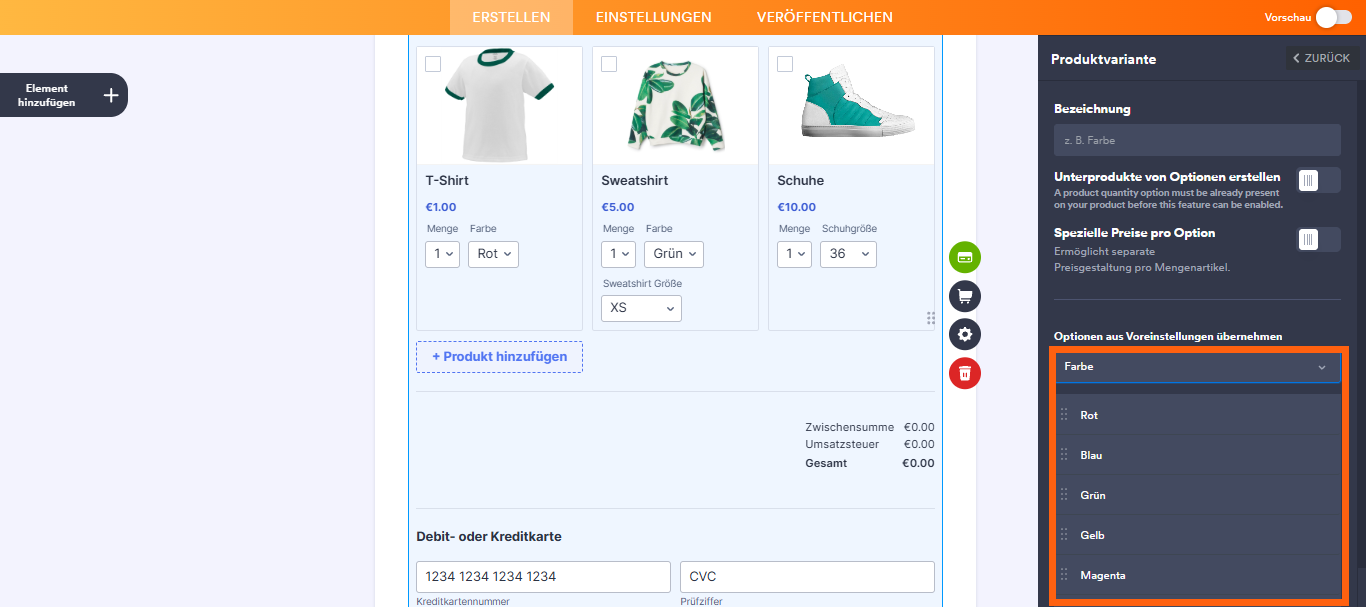 Erstellen von Unterprodukten basierend auf einer Produktoption Image-7