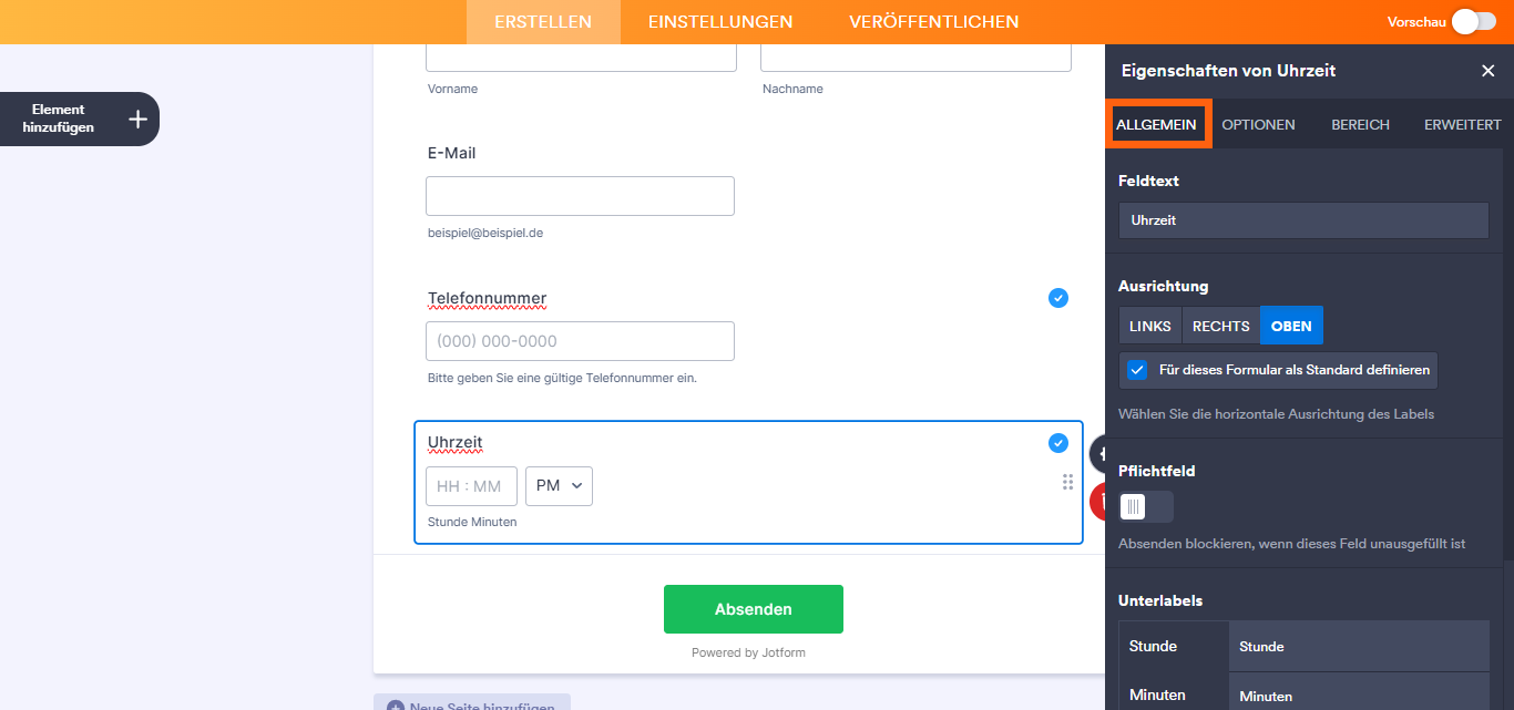 Wie Sie ein Zeitfeld zu einem Formular hinzufügen Image-3