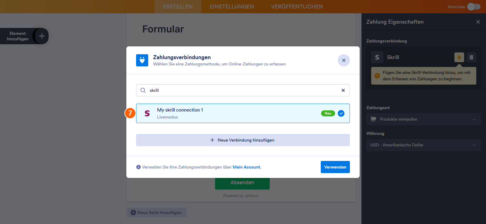 Wie Sie Skrill in Jotform integrieren Image-8