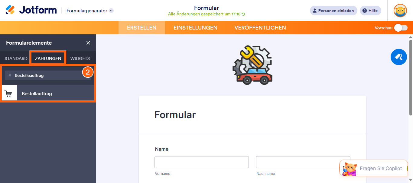 Wie Sie ein Zahlungsformular mit Bestellung erstellen Image-2