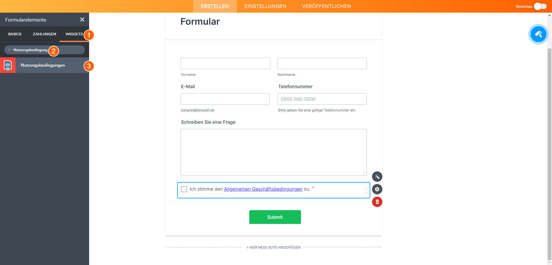 Hinzufügen einer Nutzungsbedingung zu einem Formular Image-1