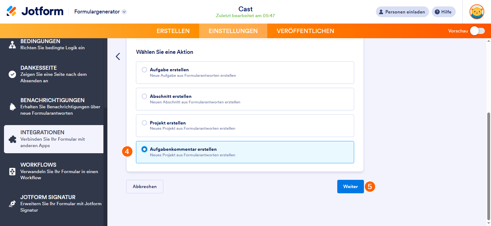 Aufgaben in Asana mit Formularantworten von Jotform erstellen Image-11