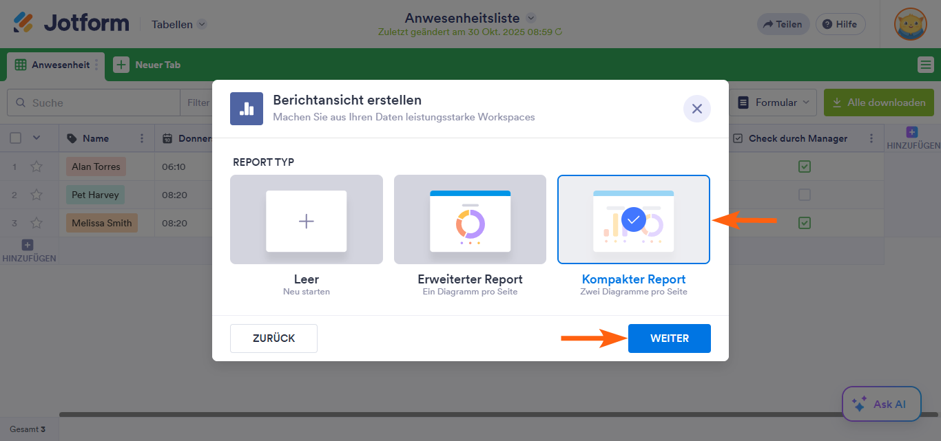 Wie Sie in Jotform Tabellen automatisierte Berichte erstellen Image-4