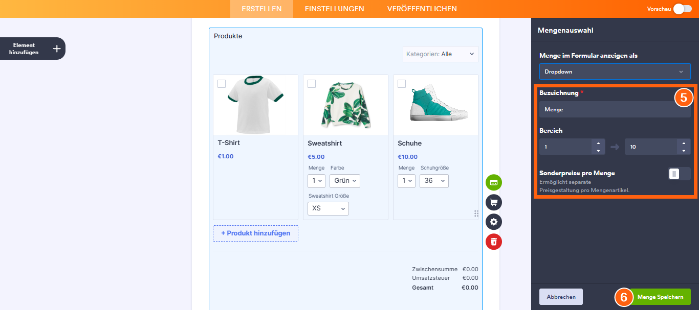 Erstellen von Unterprodukten basierend auf einer Produktoption Image-4