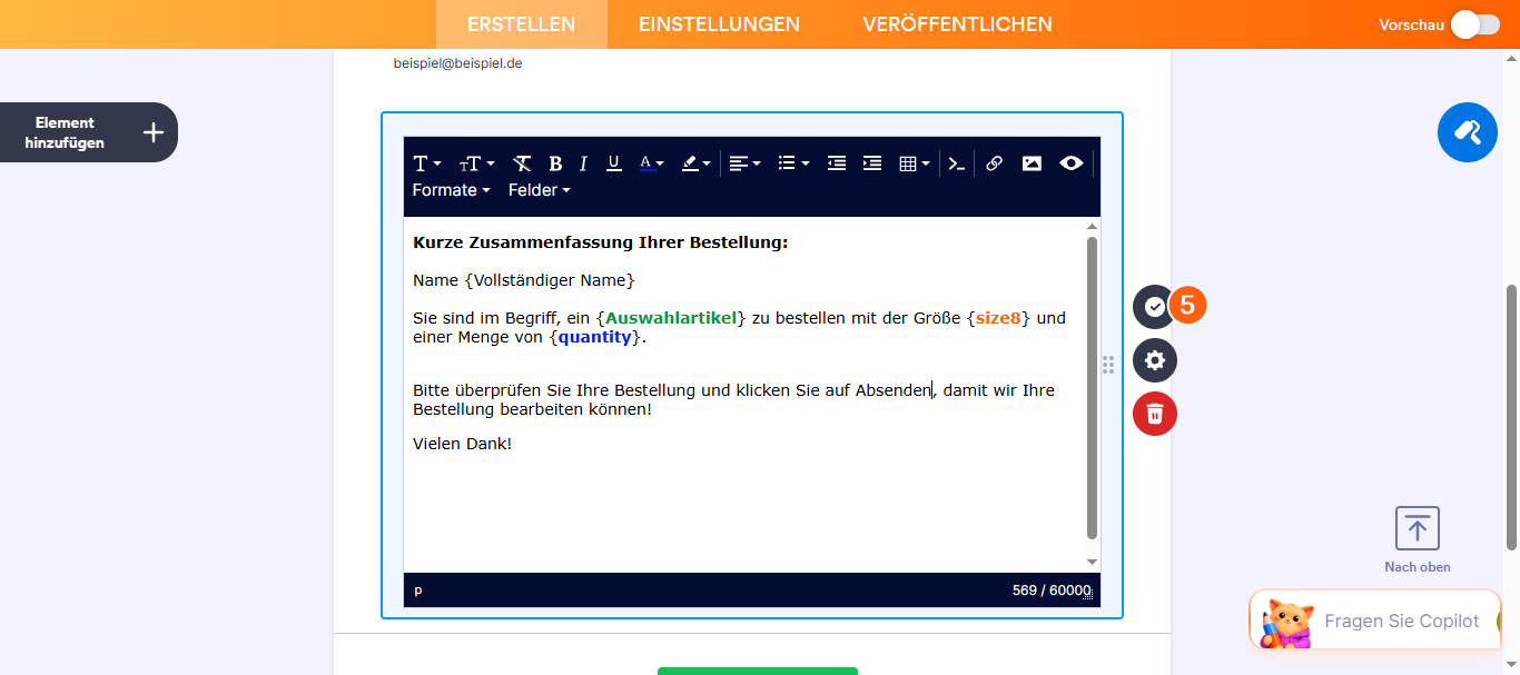 Bieten Sie Ihren Befragten mit Formularfeldern eine detaillierte Zusammenfassung Image-5