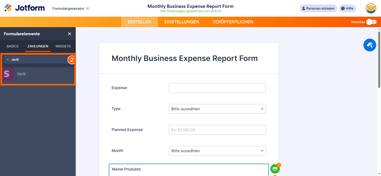 Wie Sie Skrill in Jotform integrieren Image-2
