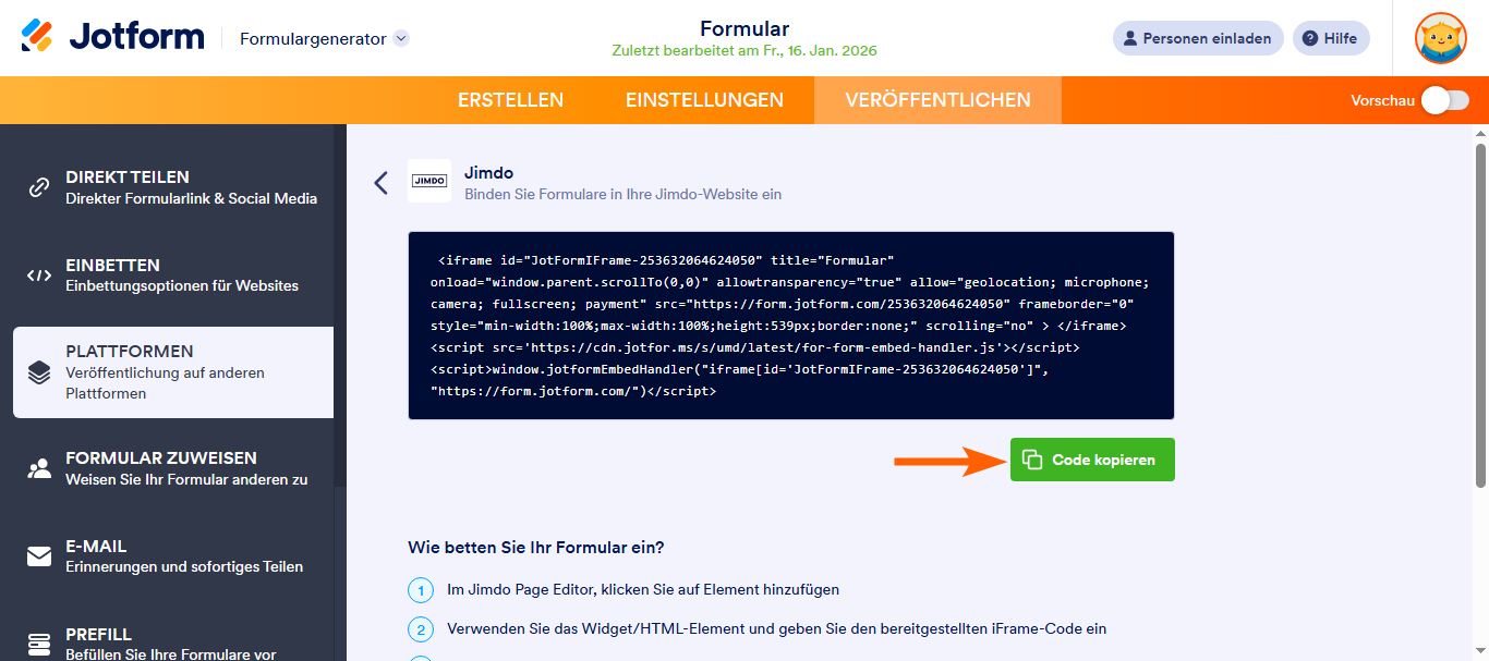 Ein Formular zu einer Jimdo-Seite hinzufügen Image-3