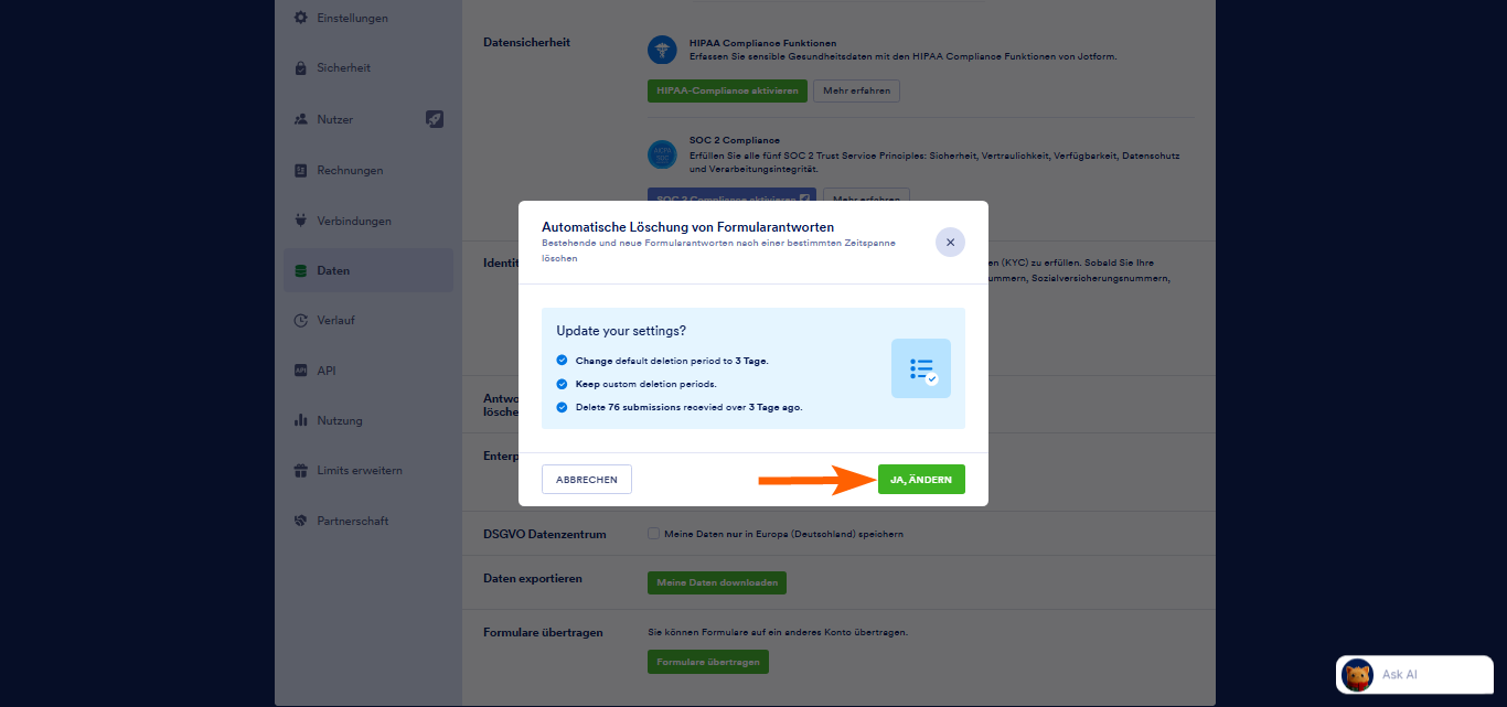 Automatisches Löschen der Formularantworten Image-10