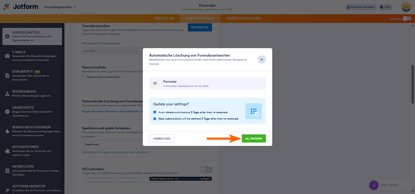 Automatisches Löschen der Formularantworten Image-5