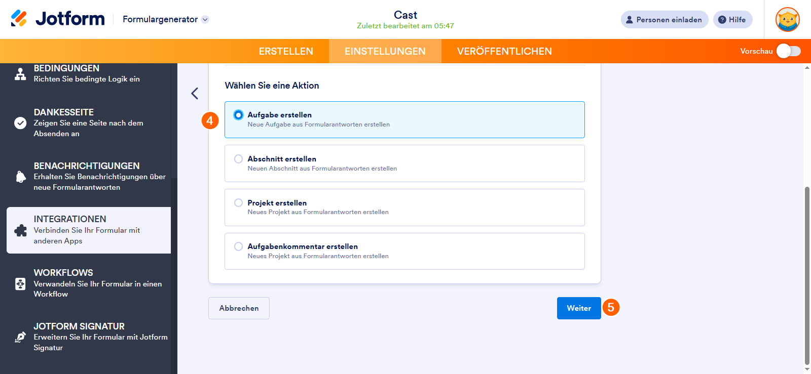Aufgaben in Asana mit Formularantworten von Jotform erstellen Image-2