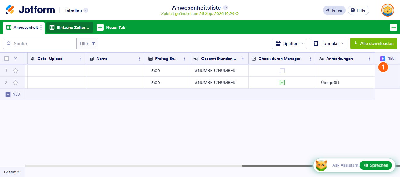 Erweiterte Formeln in Jotform Tabellen verwenden Image-1