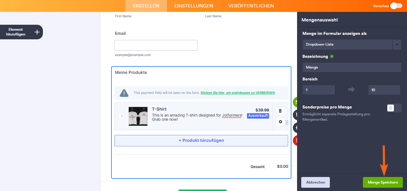 Einrichtung Ihres ersten Bestellformulars Image-7
