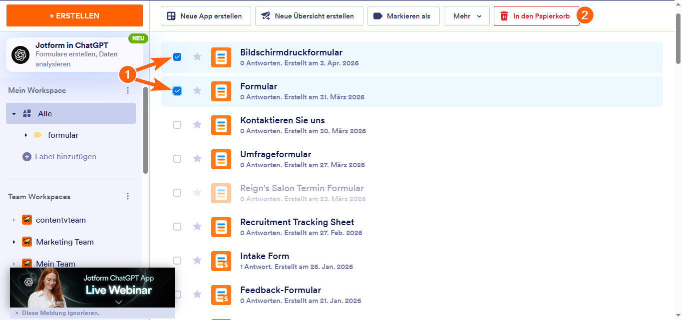 Wie Sie ein Formular löschen Image-4