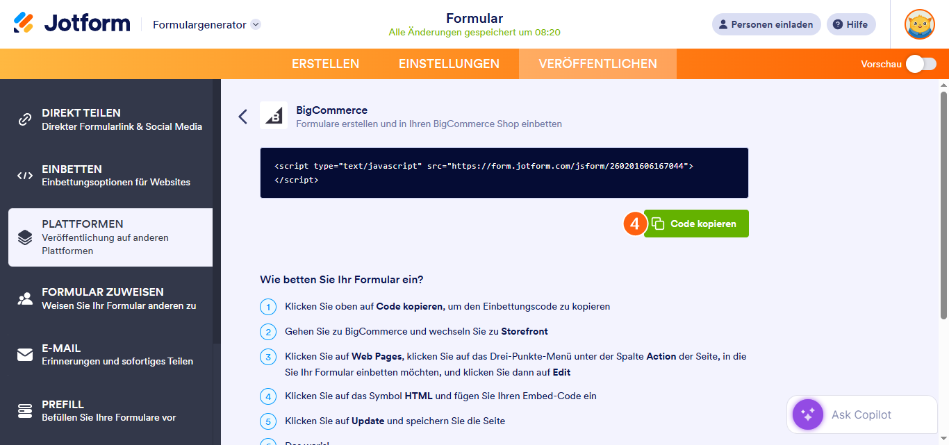 Hinzufügen eines Formulars in BigCommerce Image-3