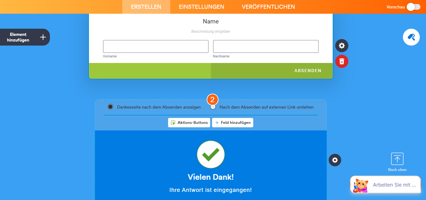 Wie Sie Formularbeantworter auf einen externen Link in Jotform Karten umleiten Image-1