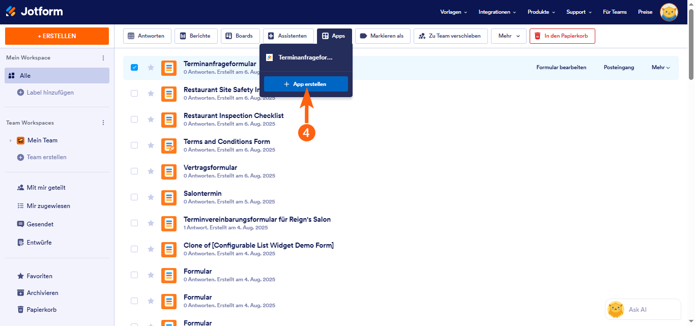 Wie Sie eine Jotform App von Grund auf neu erstellen und sie veröffentlichen Image-3