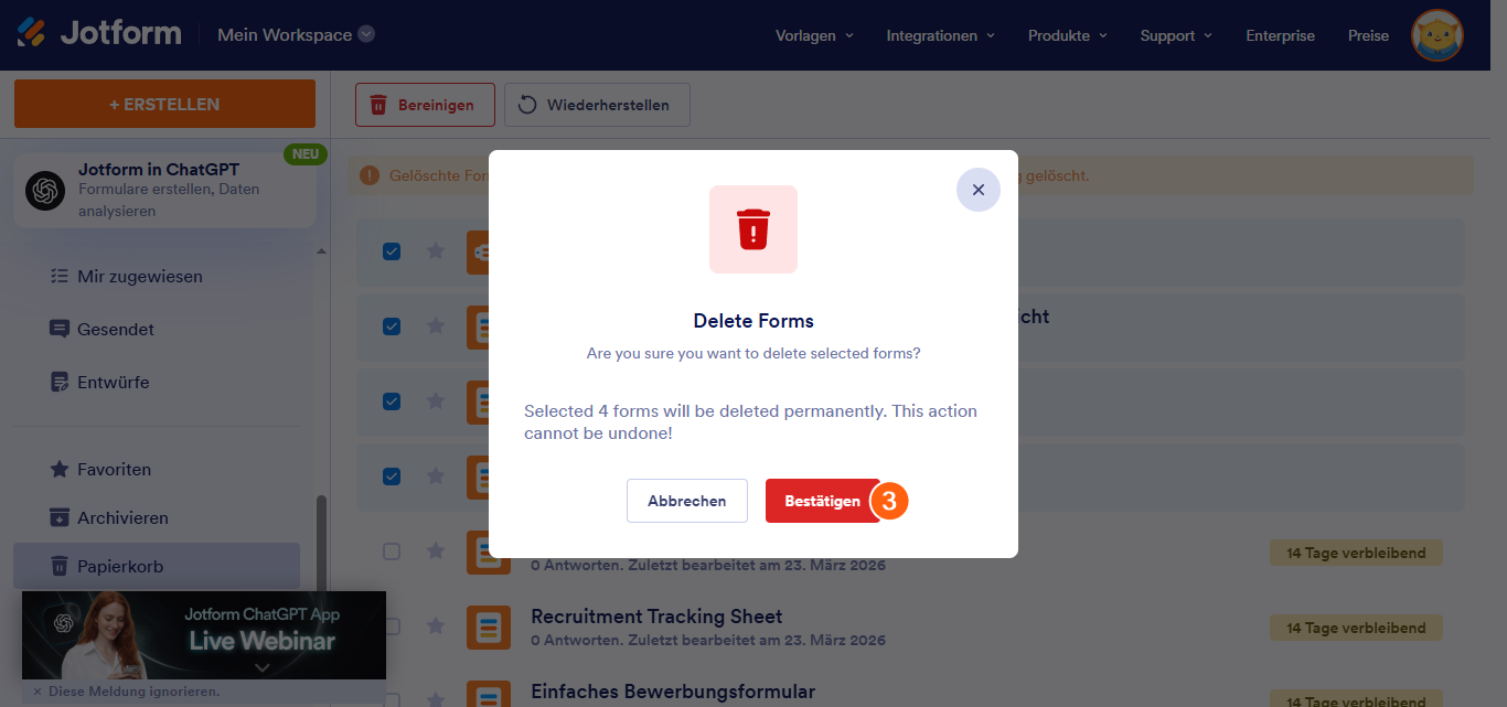 Wie Sie ein Formular löschen Image-10