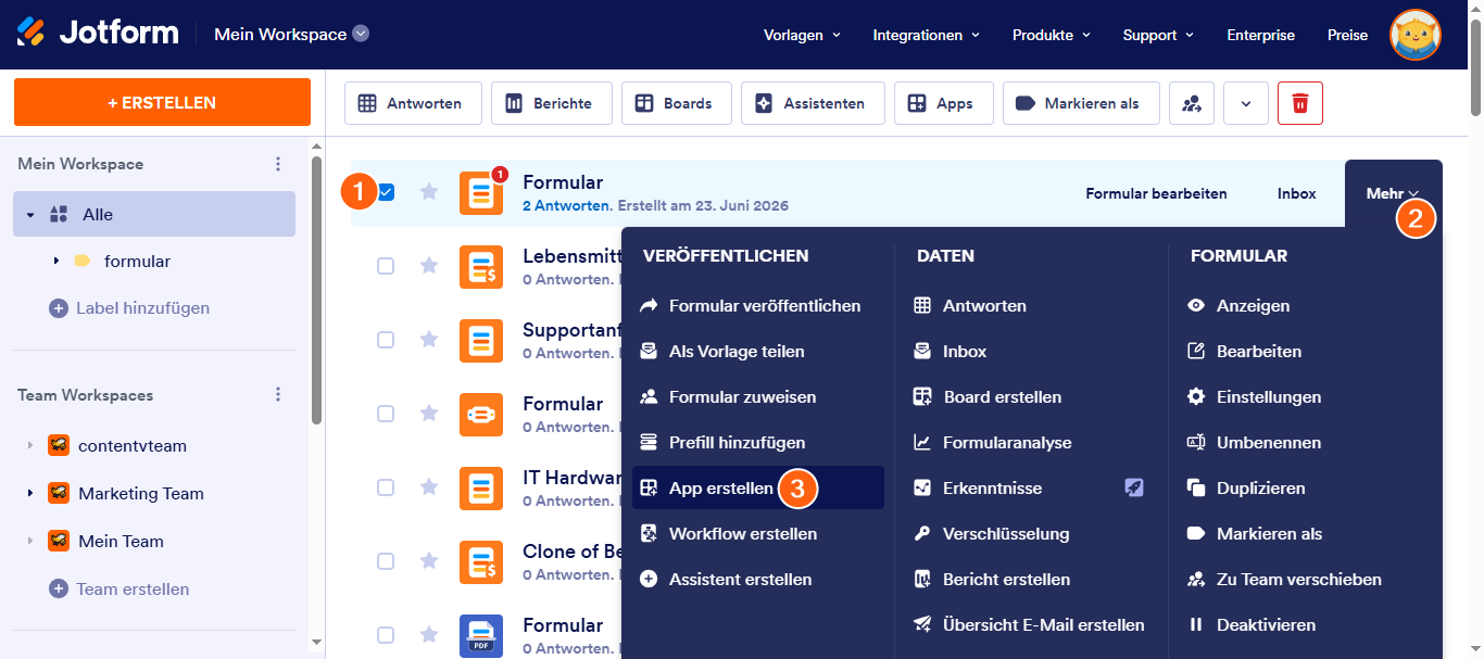 Wie Sie eine Jotform App von Grund auf neu erstellen und sie veröffentlichen Image-7