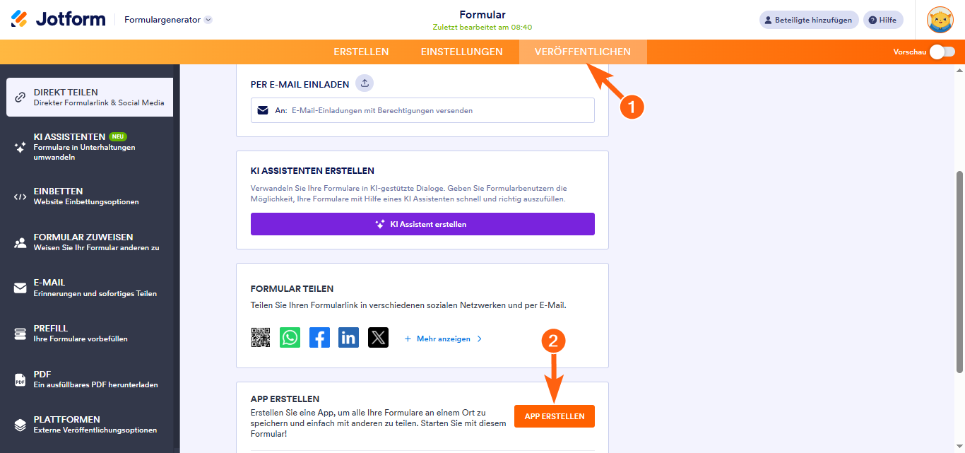 Wie Sie eine Jotform App von Grund auf neu erstellen und sie veröffentlichen Image-9