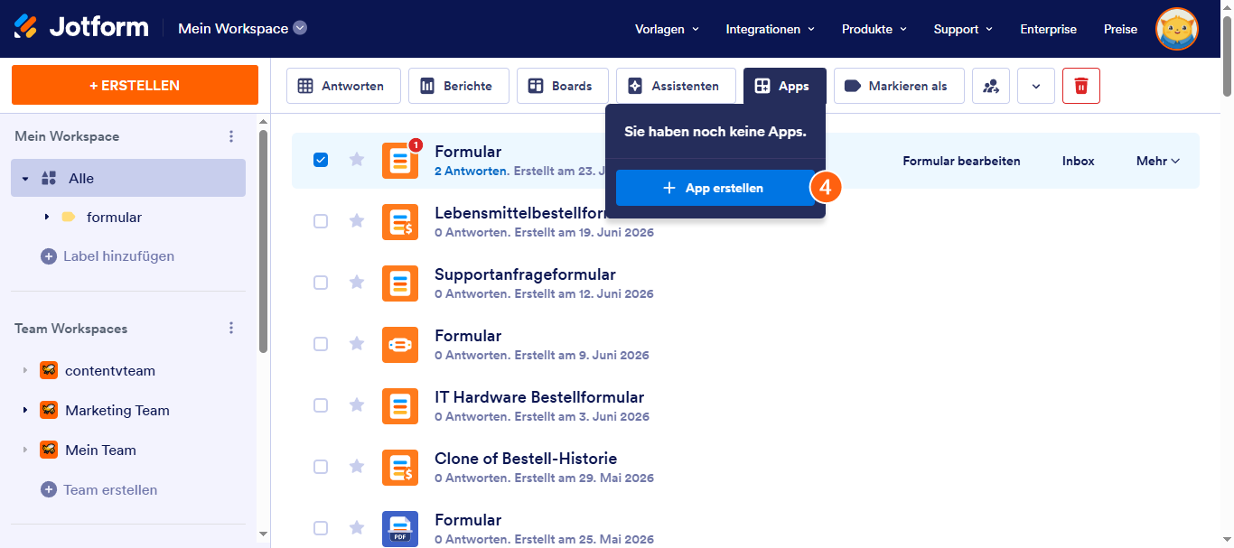 Wie Sie eine Jotform App von Grund auf neu erstellen und sie veröffentlichen Image-6