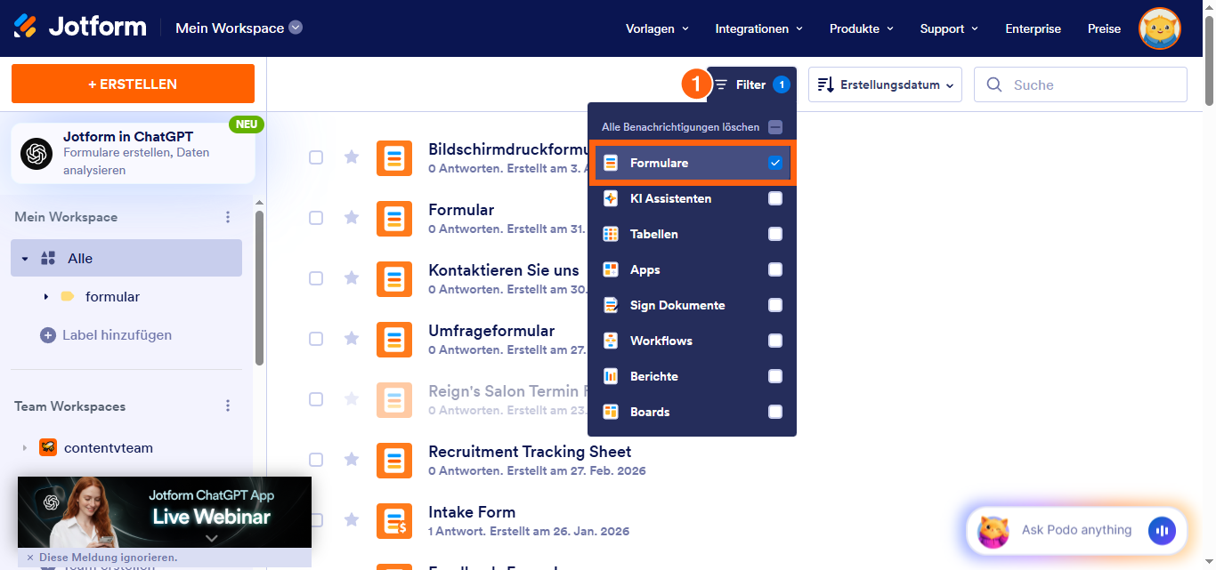 Wie Sie ein Formular löschen Image-1