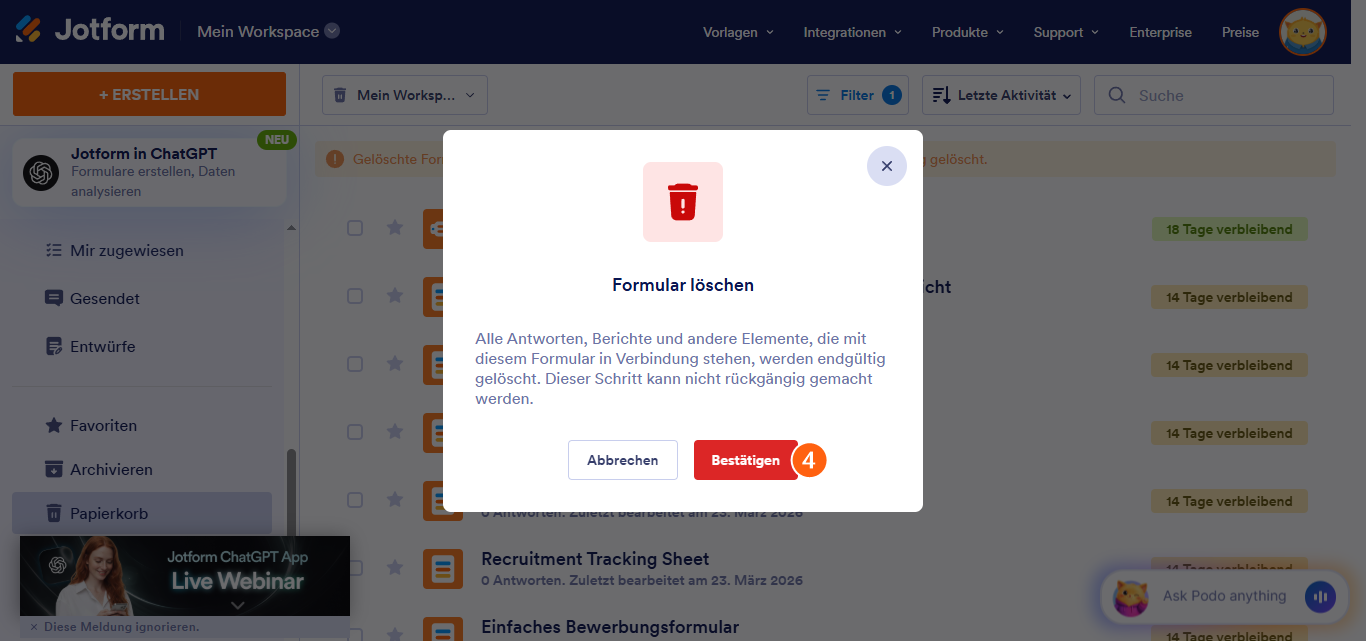 Wie Sie ein Formular löschen Image-8