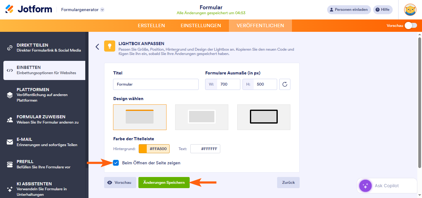 Auto-Popup Lightbox Formular mit Cookie mittels JavaScript einbetten Image-3