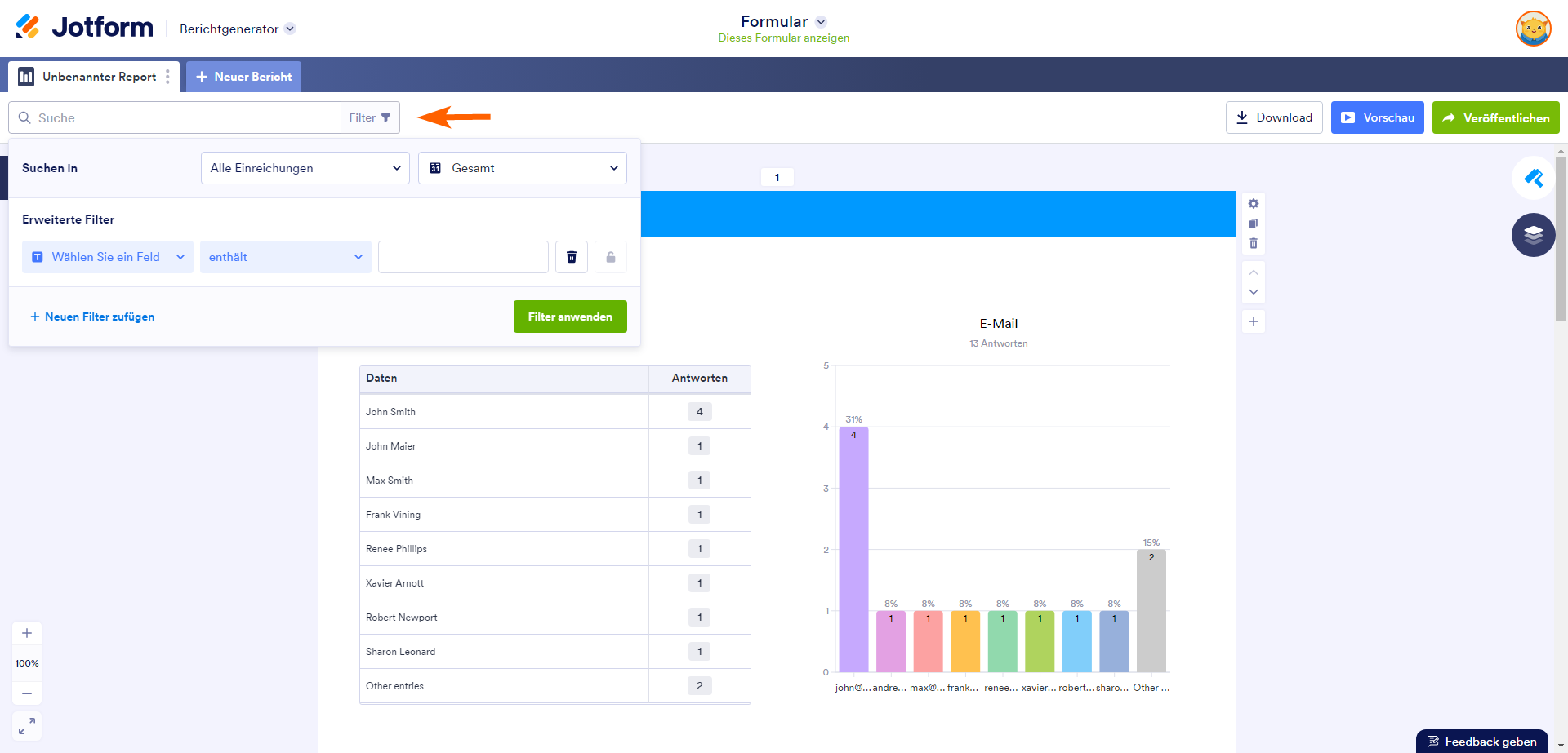 Wie Sie visuelle Berichtsfilter verwenden Image-1