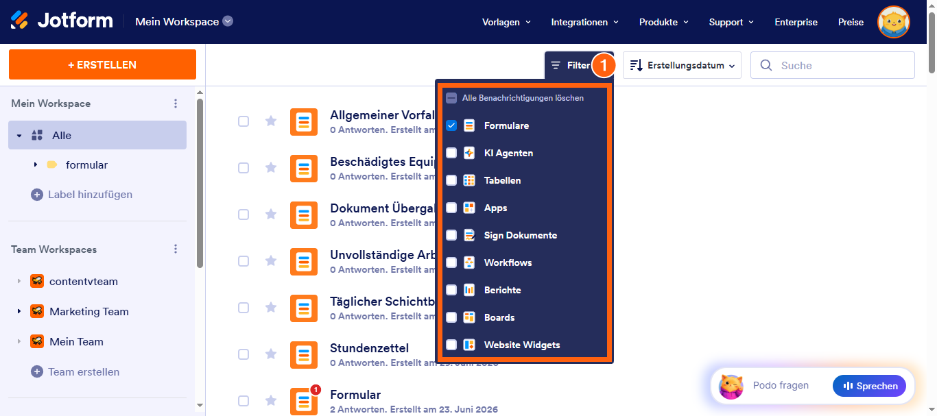 Wie Sie einen visuellen Report für Ihren Formularübermittlungen erstellen Image-1