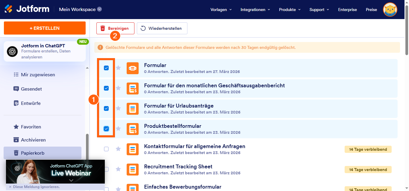 Wie Sie ein Formular löschen Image-9