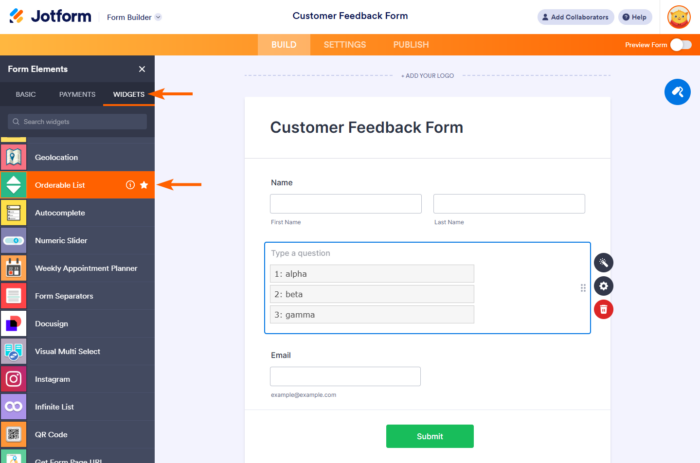 How to Add a Ranking Question in a Form