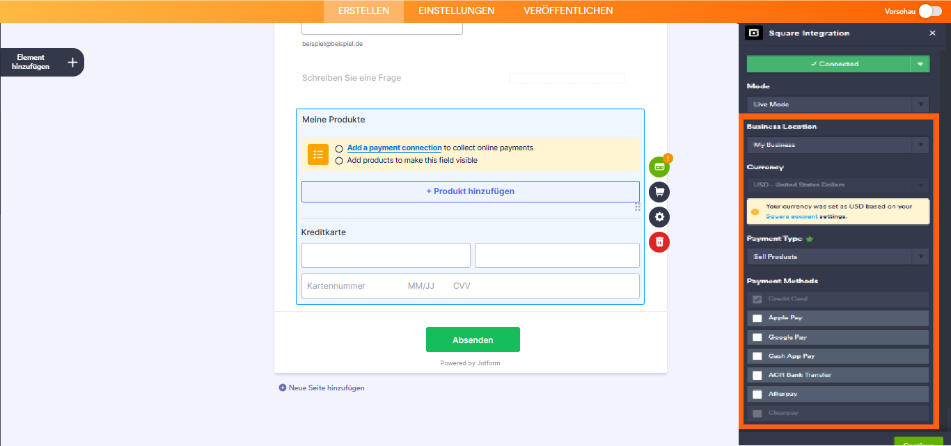 Wie Sie Square mit Jotform integrieren Image-3