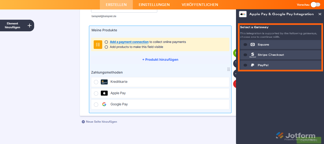 Wie Sie Jotform mit Apple Pay und Google Pay integrieren Image-7
