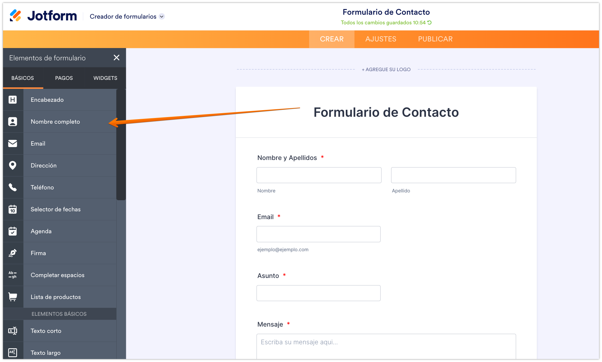 Cómo configurar un formulario de contacto en Jotform Image-3