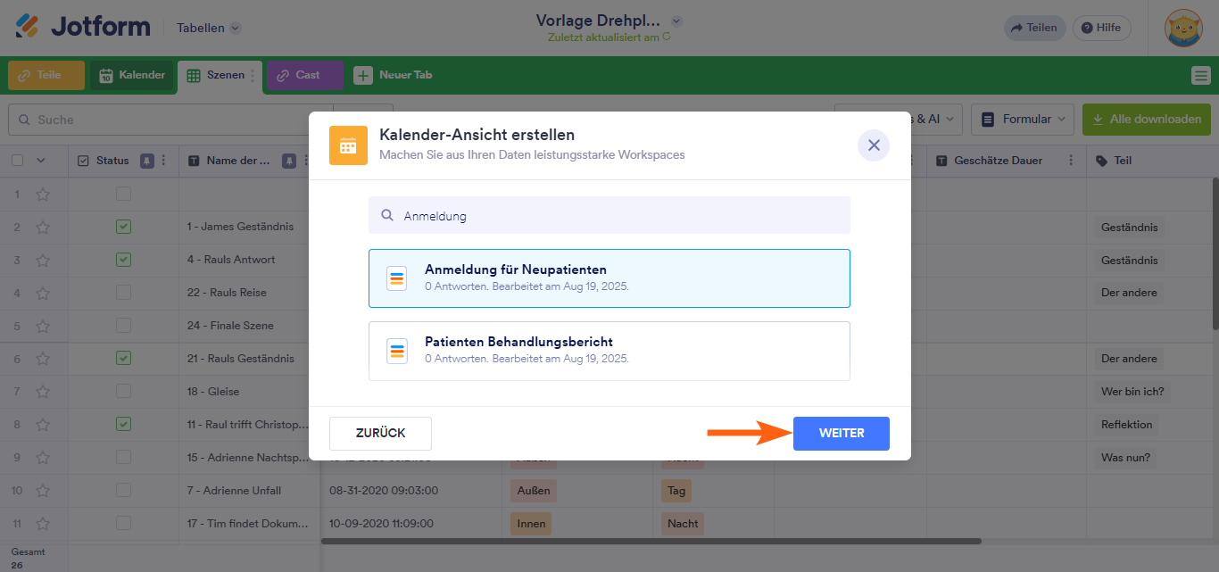 Wie Sie eine Kalenderansicht in Jotform Tabellen hinzufügen Image-3