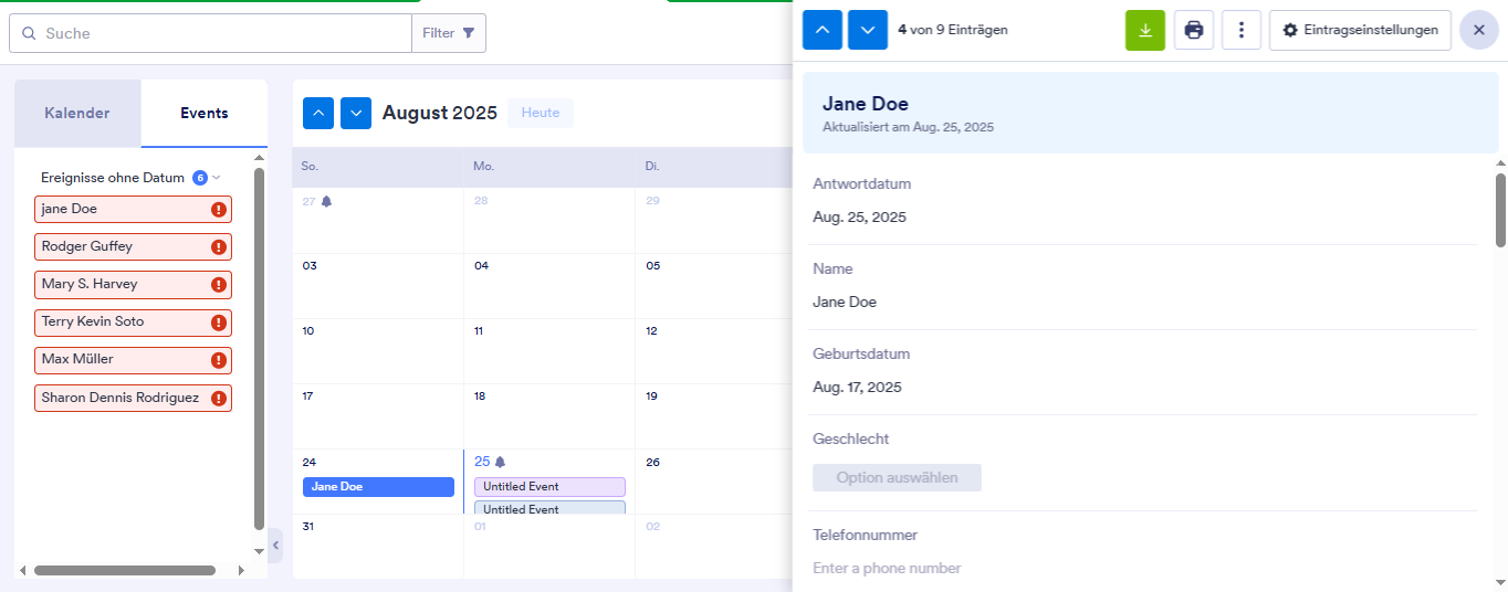 Wie Sie eine Kalenderansicht in Jotform Tabellen hinzufügen Image-23