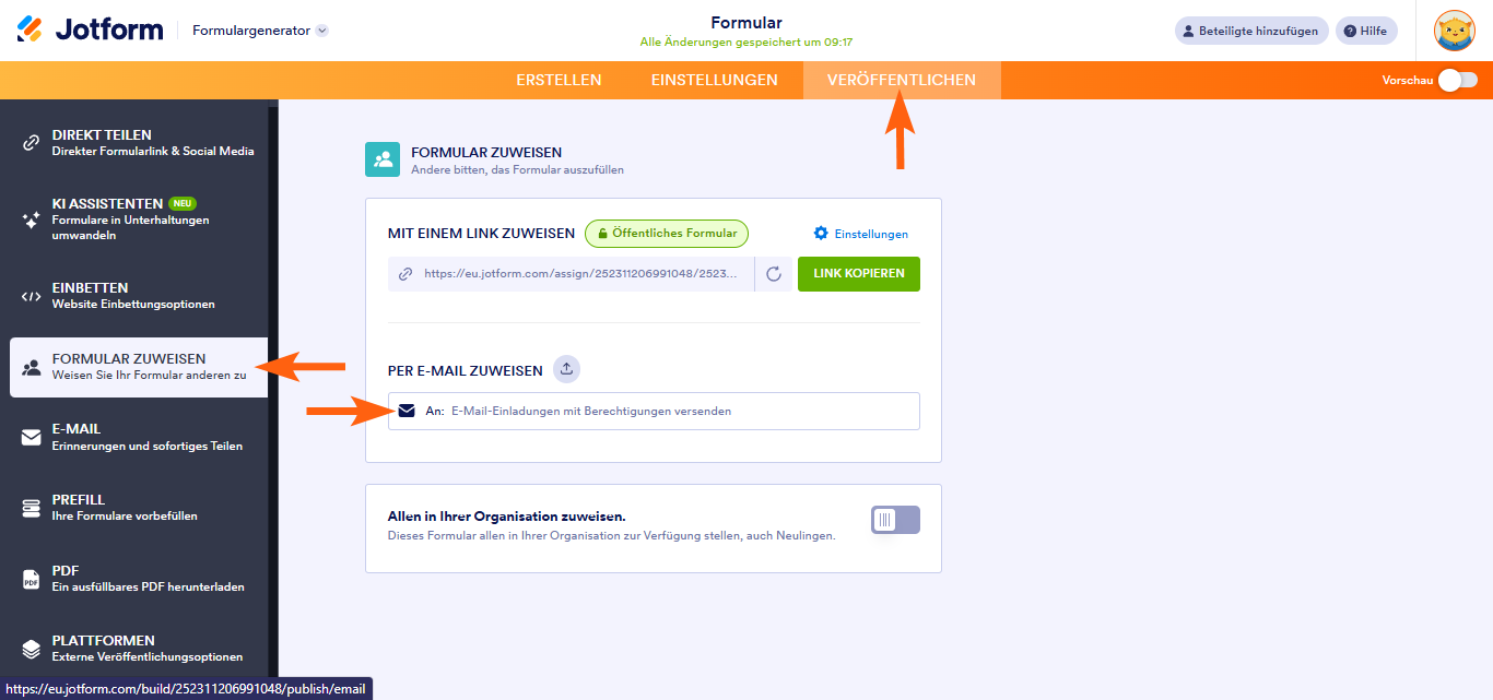Hinzufügen von Empfängern zu Ihrem Formular Image-1