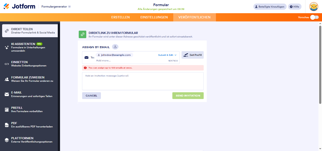 Hinzufügen von Empfängern zu Ihrem Formular Image-5