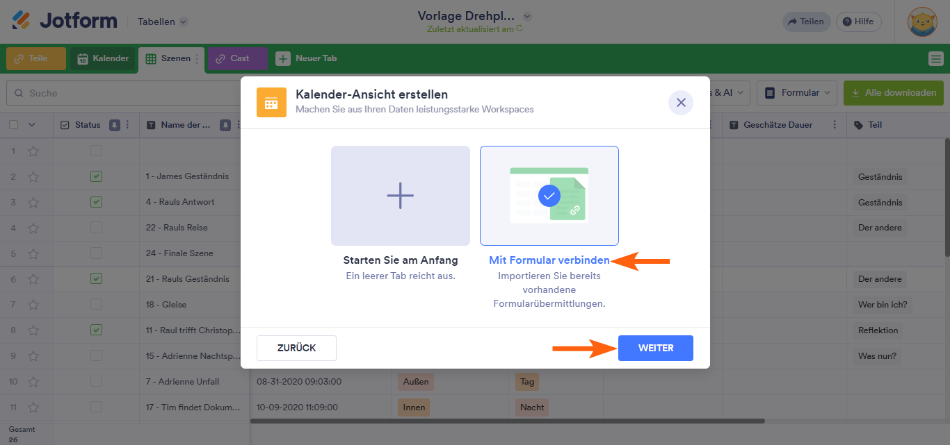 Wie Sie eine Kalenderansicht in Jotform Tabellen hinzufügen Image-2