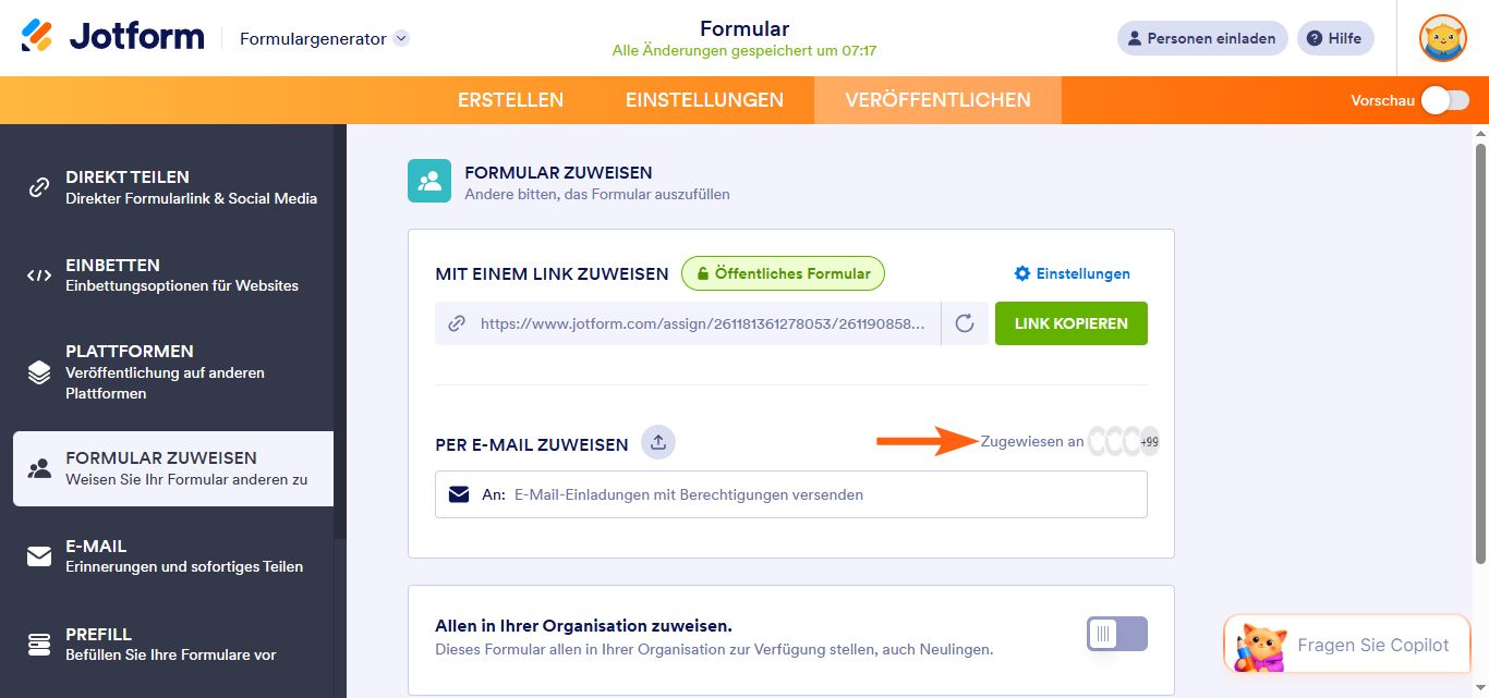 Hinzufügen von Empfängern zu Ihrem Formular Image-5